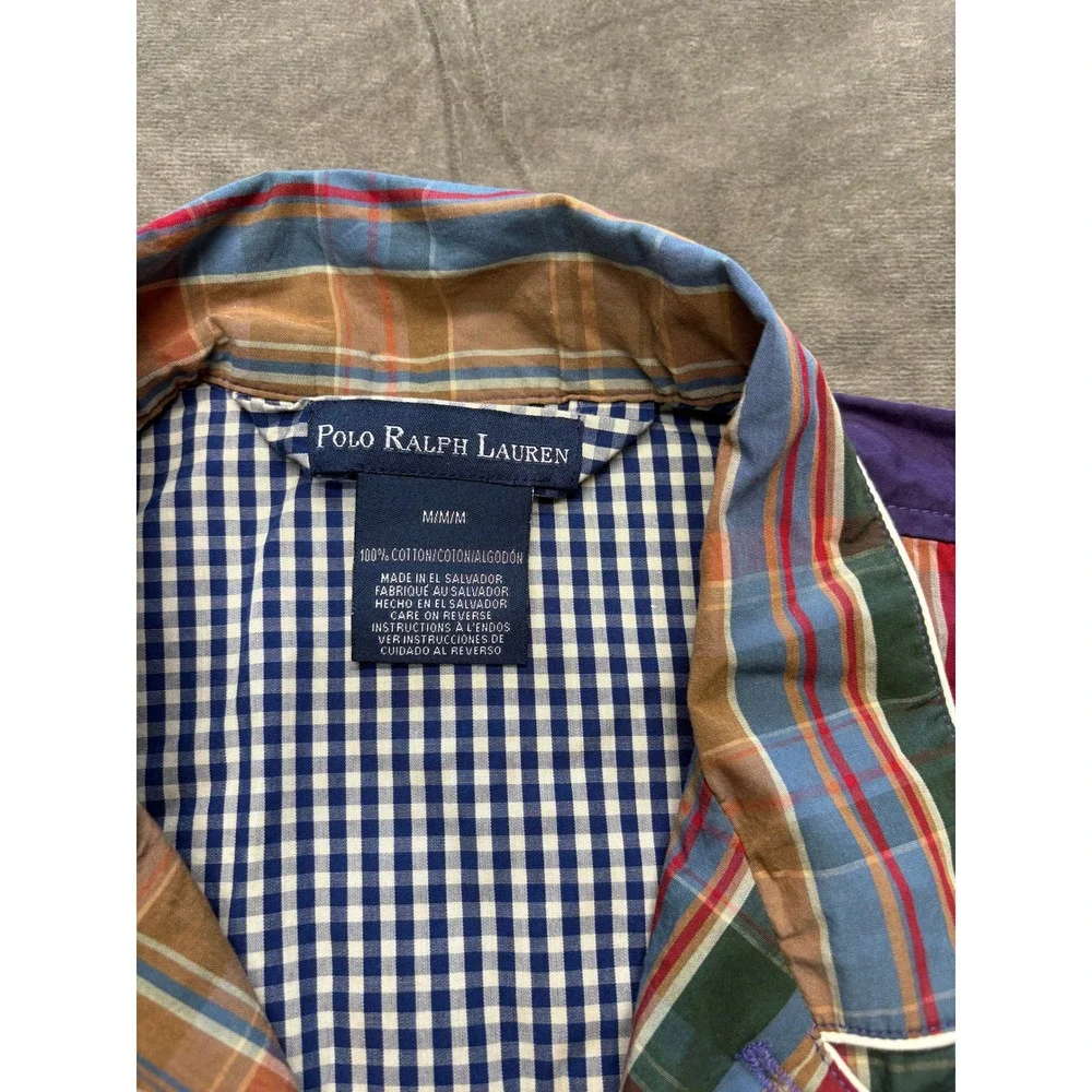 Polo Ralph‎ Lauren Mens Plaid Pajama Shirt Sleepwear Top Button Up M